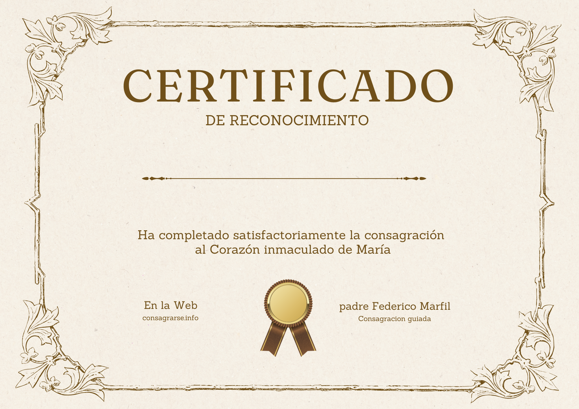 Certificado de reconocimiento